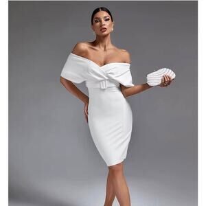 New White midi dress size XS